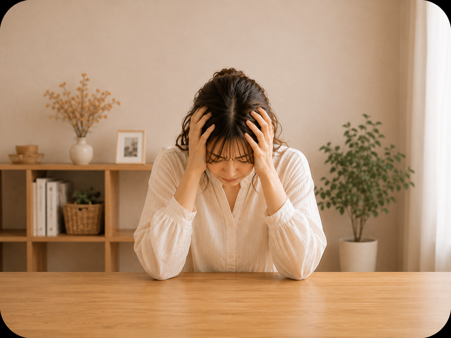 考え込む女性のイメージ